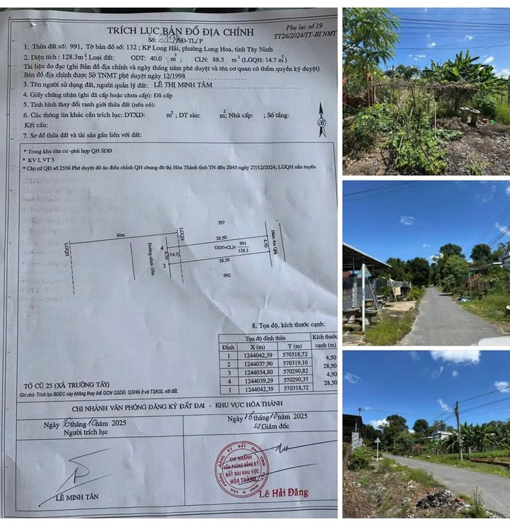 Đất thổ cư 135m² đường Ngô Quyền, Long Hoa, Tây Ninh - Giá chỉ 540 triệu!