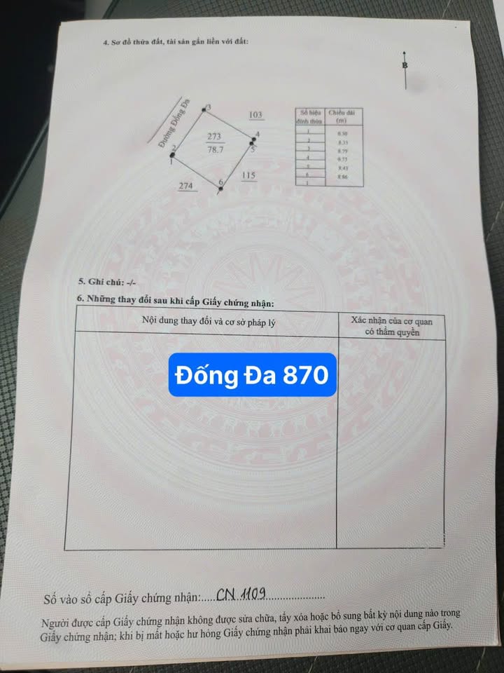 Đất Mặt Tiền Đống Đa, Phú Yên 78,7m² chỉ 870 triệu - Pháp lý đầy đủ!