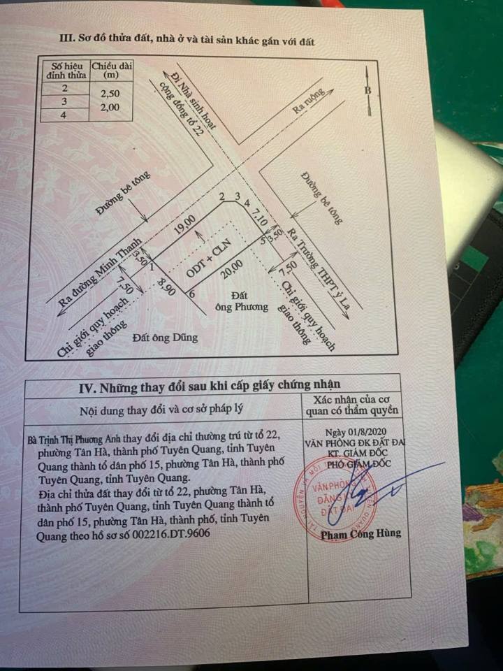 Đất thổ cư 212,7m² tại phường Minh Xuân, Tuyên Quang - Sổ đỏ chính chủ, giá 3 tỷ!