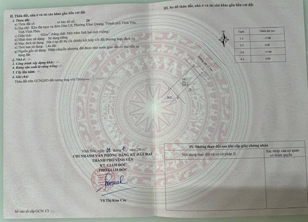 Đất dịch vụ Hán Lữ, Khai Quang 102m² - Mặt tiền 6m, vị trí đắc địa!