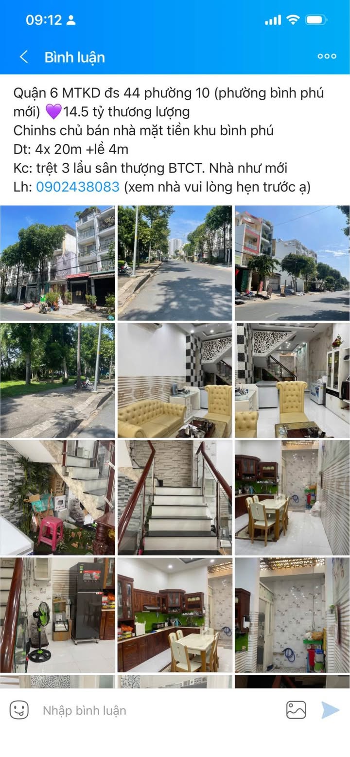 Nhà mặt tiền đường 44, Quận 6, Diện tích 80m², Giá 14.5 tỷ - Chính chủ bán!