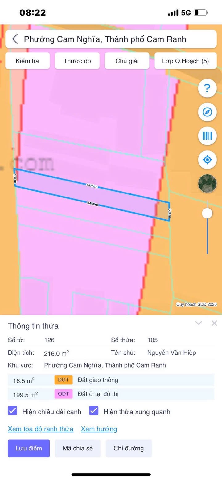 Đất nền thổ cư đường Nguyễn Văn Cừ, Cam Nghĩa, Cam Ranh 222m² giá 2.8 tỷ - Đầu tư sinh lời ngay!