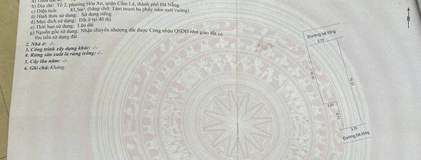 Đất nền đẹp tại 100/7 Trường Chinh, An Khê 83.5m² giá 2.75 tỷ - Vị trí đắc địa!