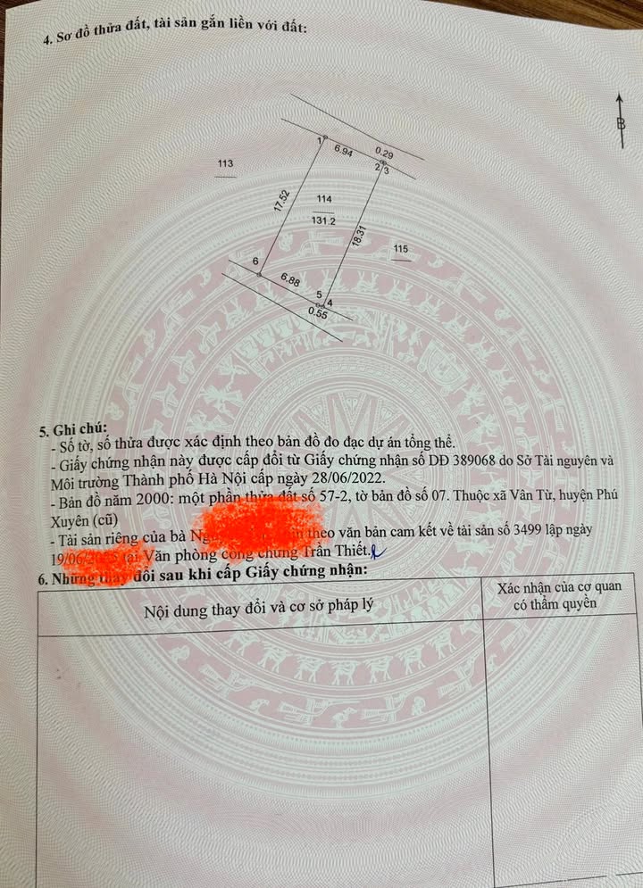 Lô đất 131.2m² tại xã Vân Từ, huyện Phú Xuyên - Giá chỉ 1.312 tỷ!