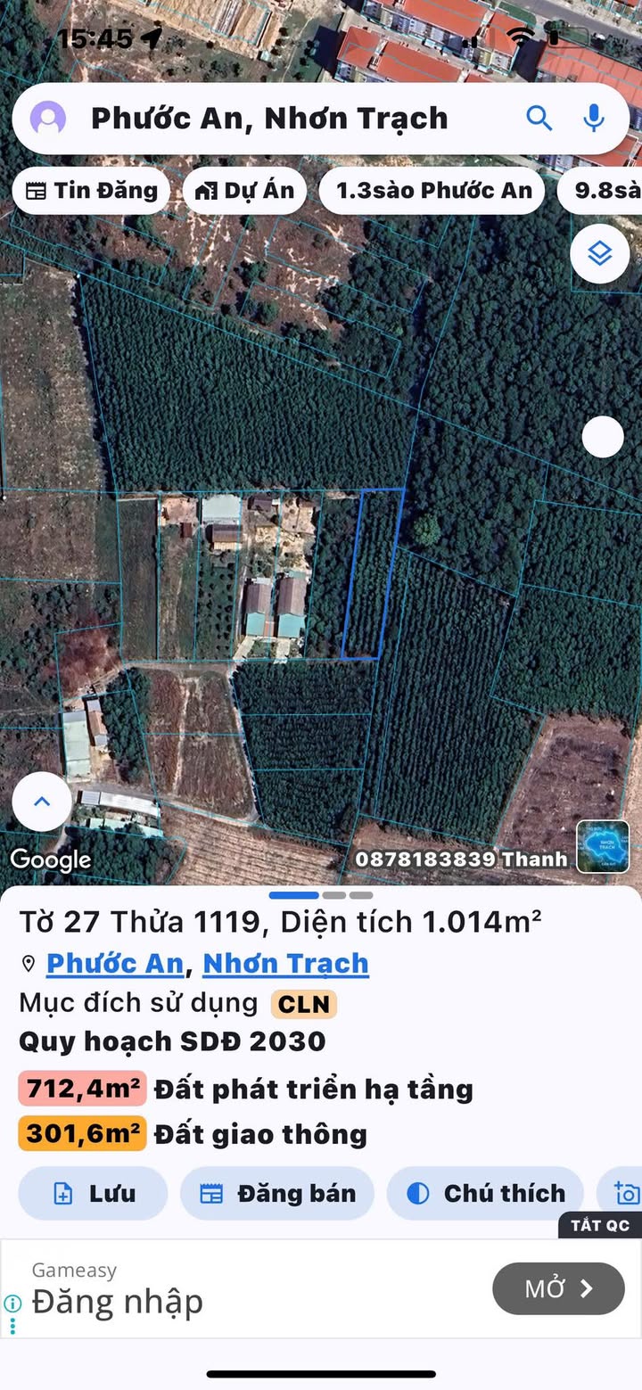 Đất nền Phước An Nhơn Trạch 1000m² giá 1 tỷ - Cơ hội đầu tư sinh lời!