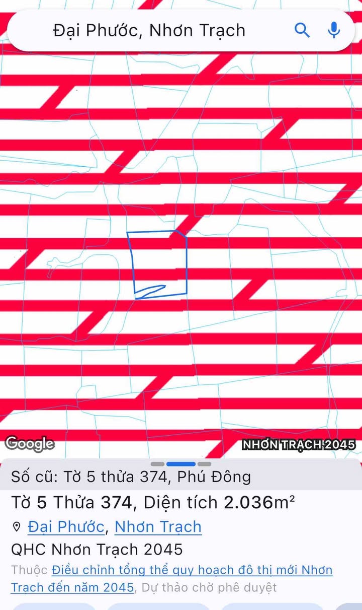 Đất nền Phú Đông Nhơn Trạch 2036m² giá chỉ 1 tỷ - Cơ hội đầu tư hấp dẫn!