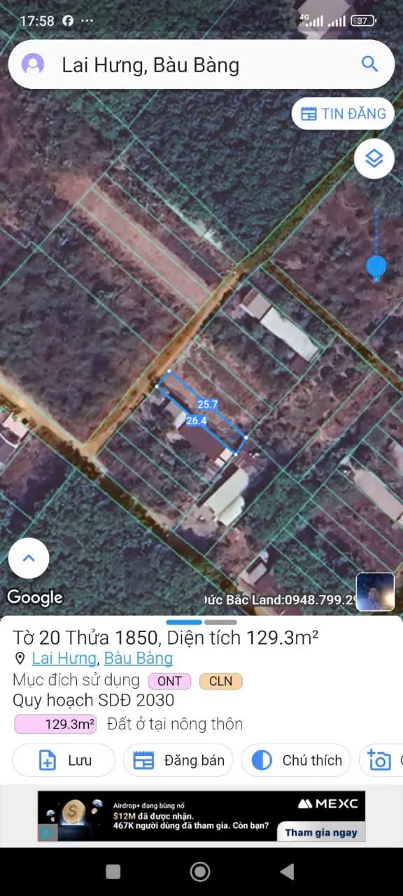 Đất thổ cư Bến Tượng, Bàu Bàng 130m² giá 7xx triệu - Cơ hội đầu tư tuyệt vời!