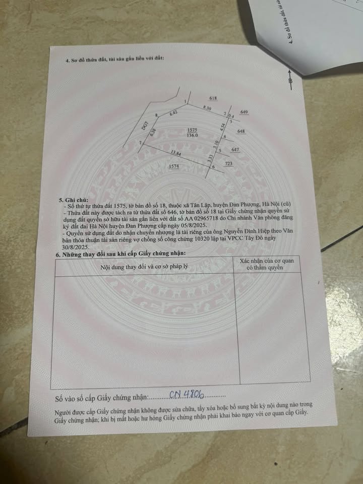 Đất nền xã Tân Lập, Đan Phượng 136m² giá 12.24 tỷ - Vị trí đắc địa, thuận lợi sinh hoạt