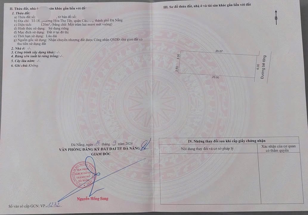 Lô đất kiệt đường Nguyễn Như Đãi, Hòa Thọ Tây 120m² giá 2 tỷ - Cơ hội đầu tư tuyệt vời!