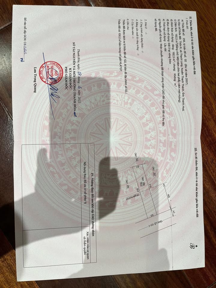 Đất thổ cư thôn 6, xã Thạch Long, 192m² giá 500 triệu - Pháp lý rõ ràng, vị trí đẹp!