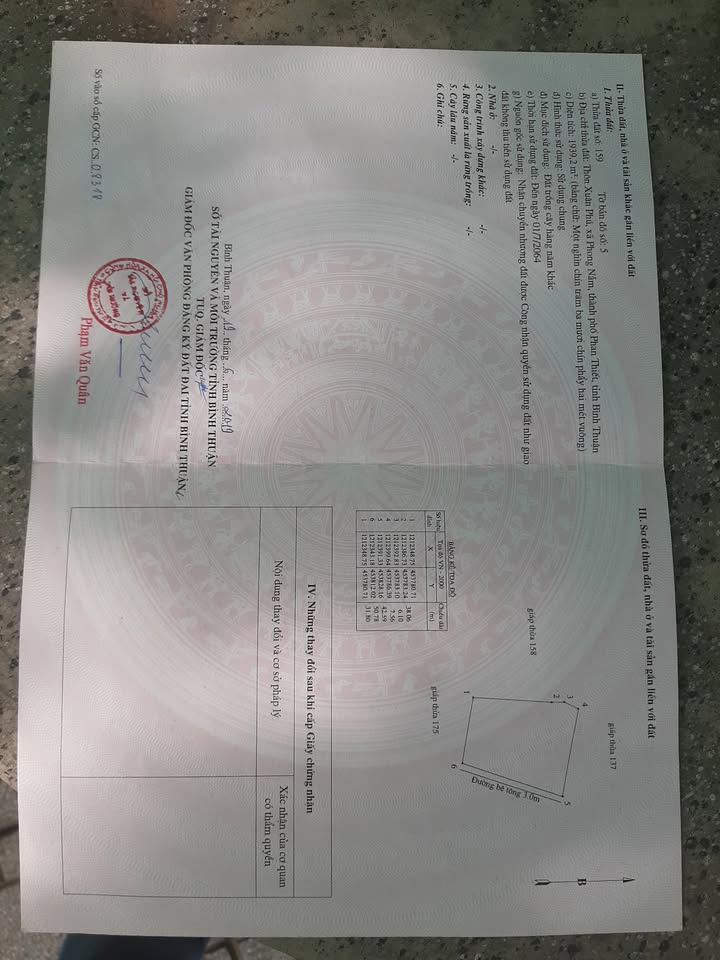 Đất trồng cây Phong Nẫm 1939m² giá 2.1 tỷ - Cơ hội đầu tư tuyệt vời!