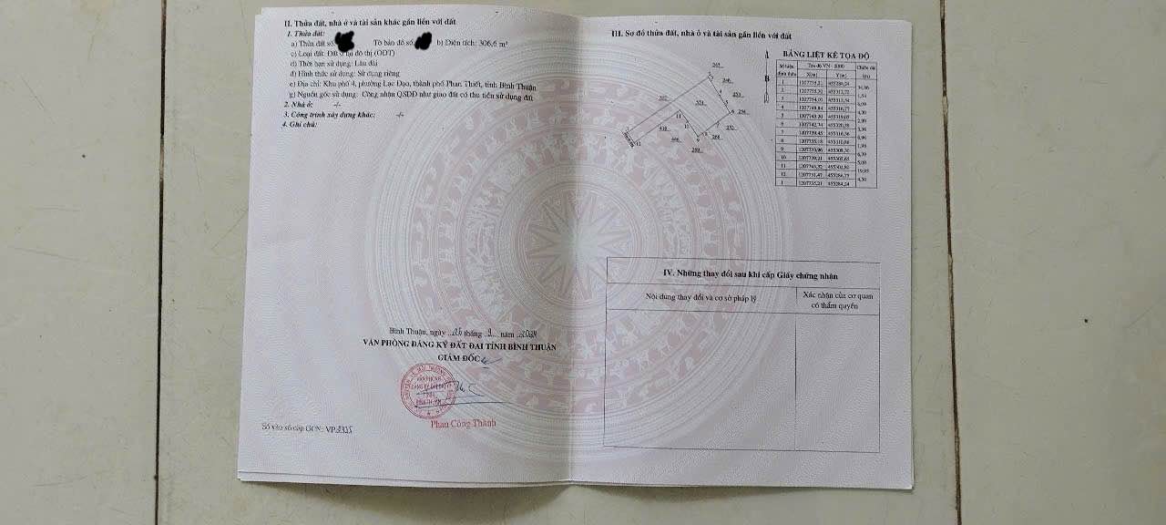 Đất thổ cư 306m² phường Phan Thiết giá 2.85 tỷ - Vị trí đẹp, kinh doanh thuận lợi!