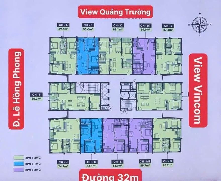 Căn hộ Handico CT3A Lê Hồng Phong 65m² giá 4.679 tỷ - Cơ hội sở hữu ngay!