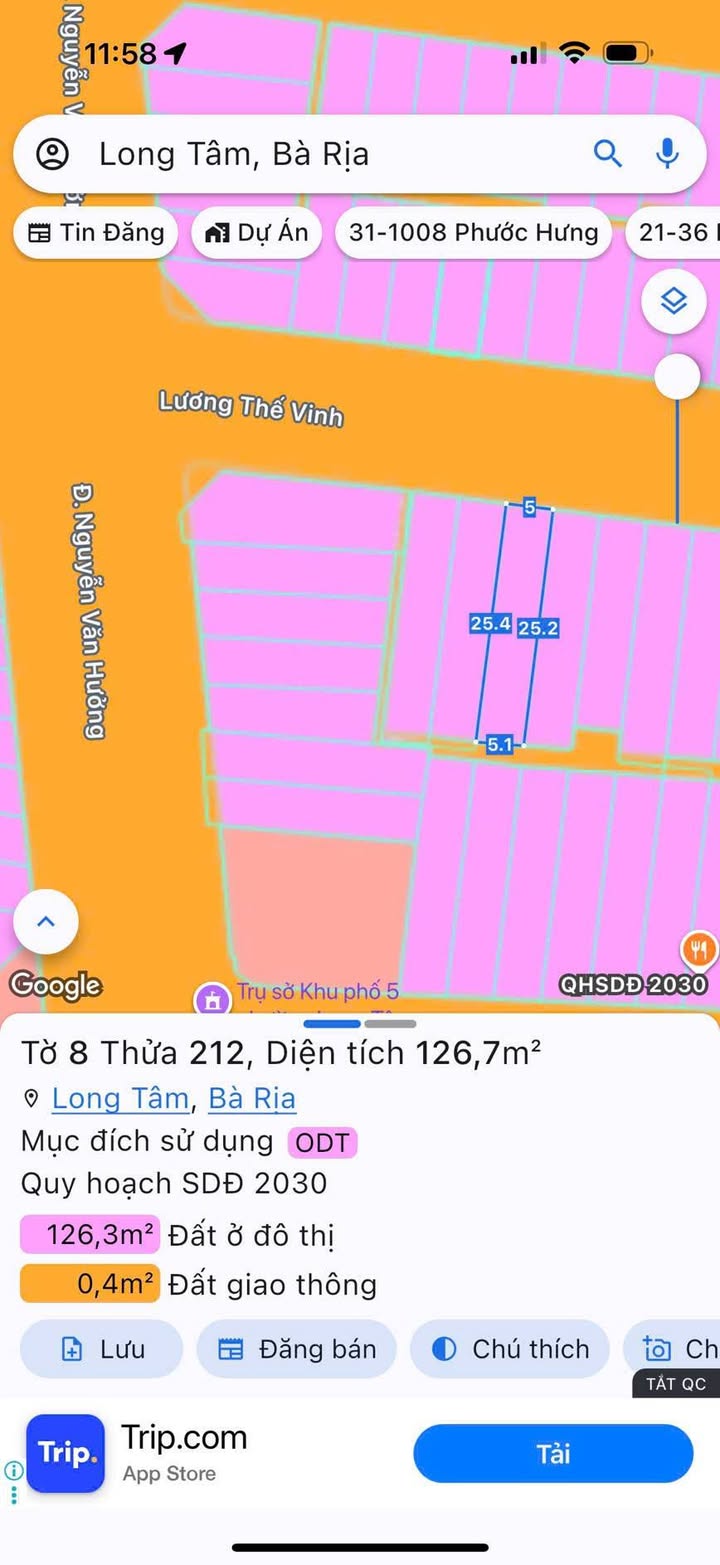 Đất nền mặt tiền đường Lương Thế Vinh 125m² giá 2.9 tỷ - Đầu tư sinh lời tuyệt vời!