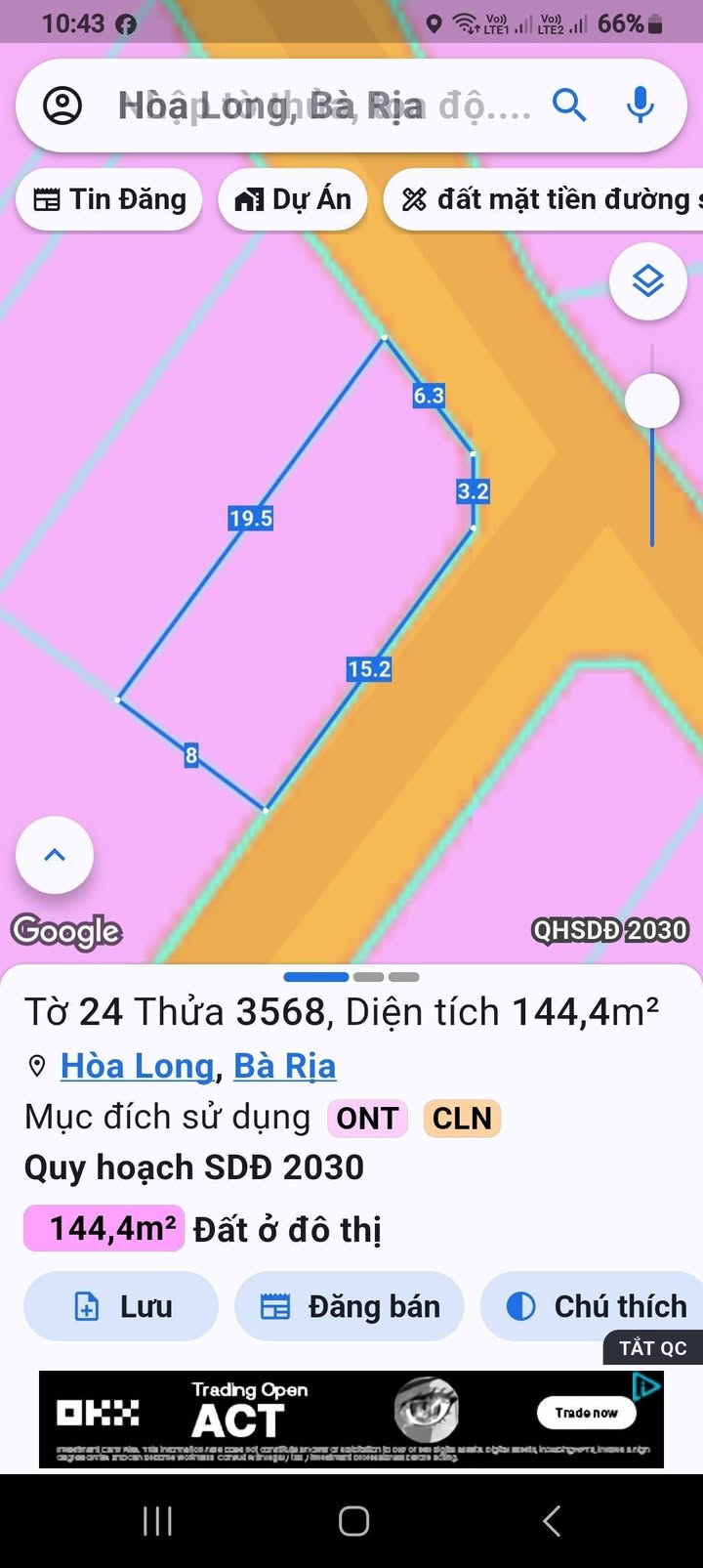 Đất nền góc 2 mặt tiền đường 23A, Bà Rịa, 144m² giá 1.85 tỷ - Đầu tư sinh lời ngay!