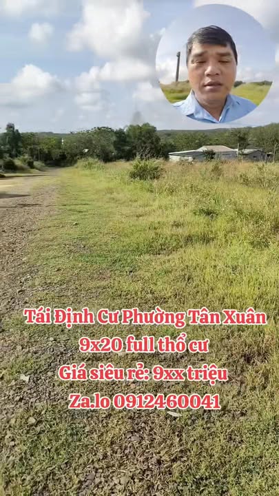 Đất Tái Định Cư Phường Tân Xuân 180m² giá chỉ 9xx triệu - Nhanh tay sở hữu ngay!