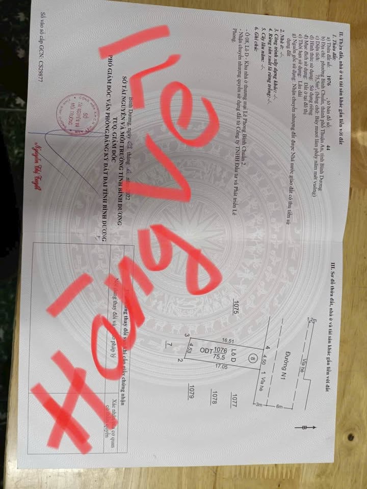 Đất nền KDC Lê Phong Bình Chuẩn 42, 75m² giá 2.8 tỷ - Sổ đỏ chính chủ!