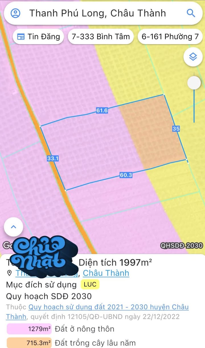 Đất thổ cư xã Thuận Mỹ, Châu Thành, Tây Ninh 1997m² - Giá đầu tư chỉ 800 triệu!