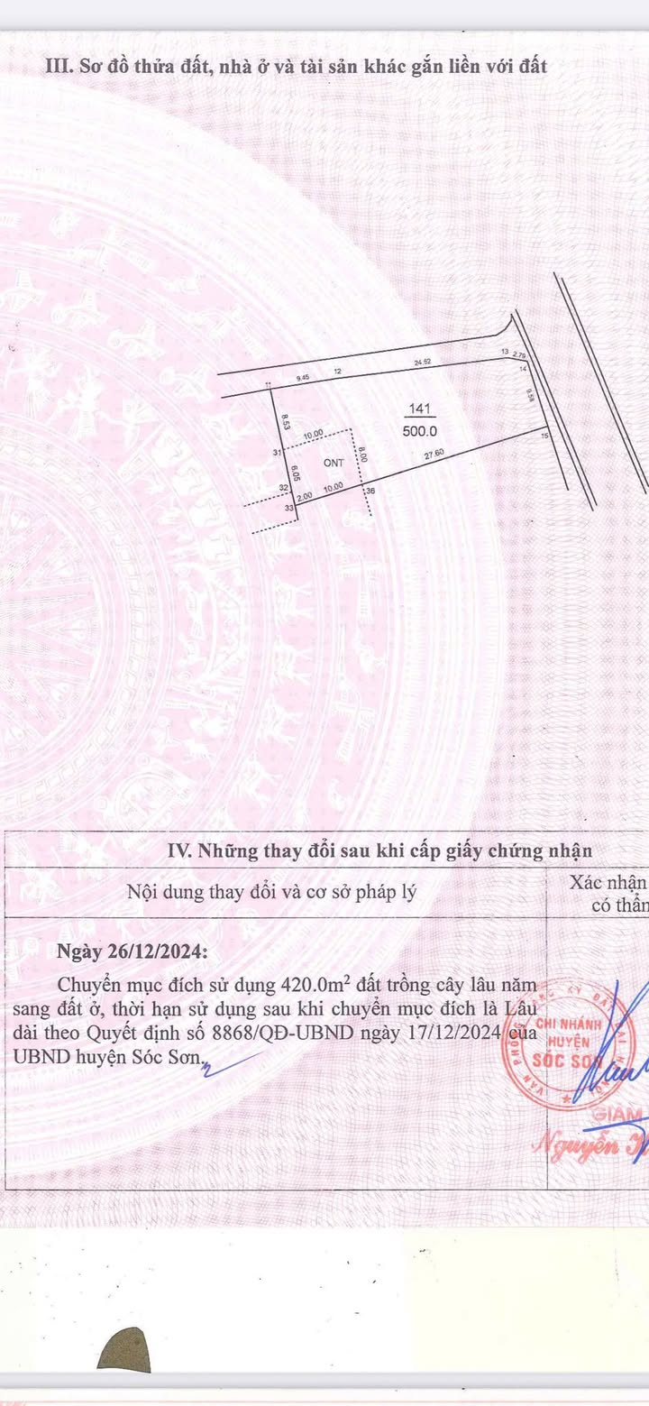 Đất Farm lô góc 500m² tại Thanh Hà, Nam Sơn, Sóc Sơn - Pháp lý rõ ràng