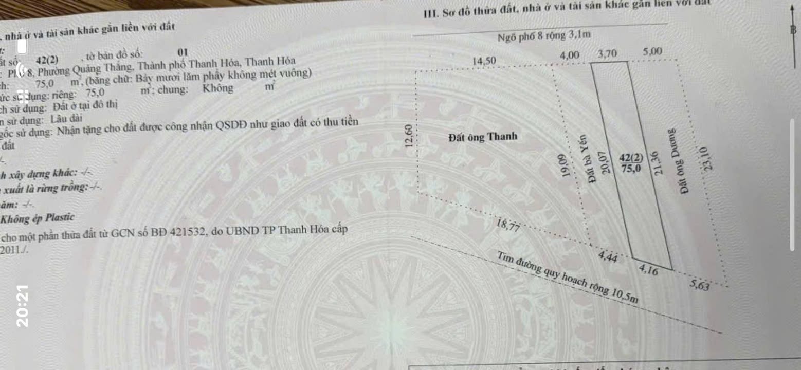 Đất nền đường Nguyễn Phục, phường Quảng Thắng, 75m² giá 3 tỷ - Kinh doanh thuận lợi!