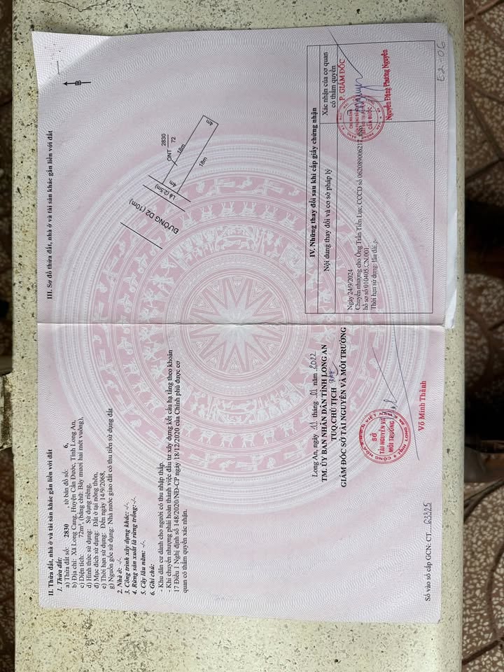 Đất nền Long Cang 72m² giá chỉ 1.05 tỷ - Cơ hội đầu tư tuyệt vời!