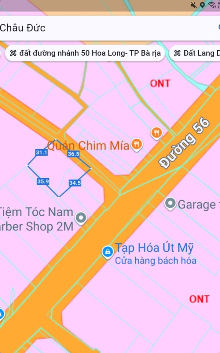 Đất thổ cư Nghĩa Thành, Châu Đức, Bà Rịa - Vũng Tàu 1185m² giá 7.5 tỷ - Cơ hội đầu tư tuyệt vời!