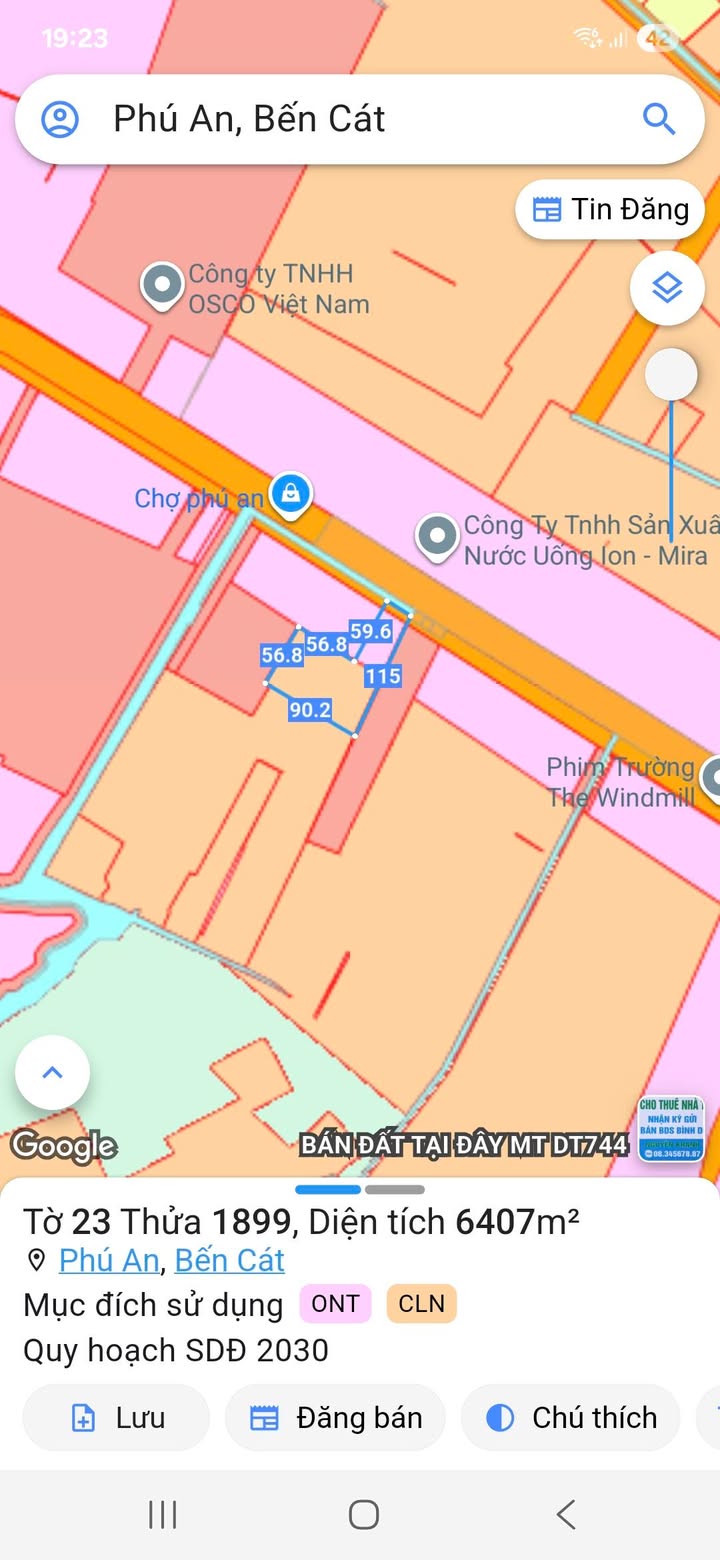 Đất thổ cư 21600m² tại Bến Cát, Bình Dương - Cơ hội đầu tư tuyệt vời!