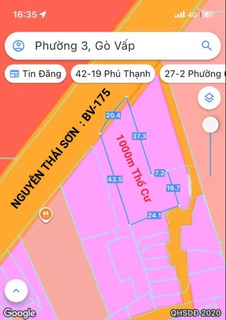 Đất thổ cư 1000m² mặt tiền Nguyễn Thái Sơn, Gò Vấp giá 155 tỷ - Cơ hội đầu tư hiếm có!