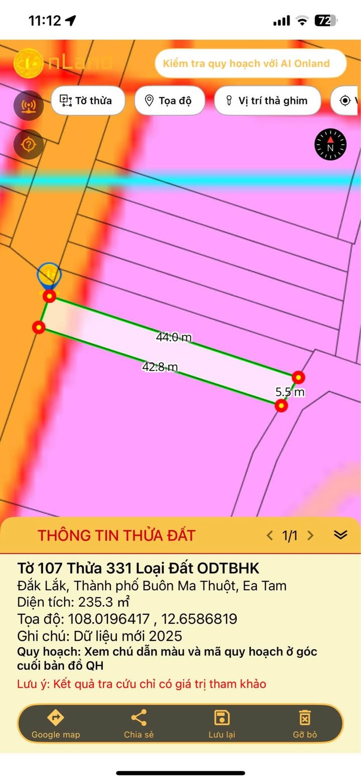 Đất mặt tiền Phùng Hưng, phường Ea Kao, 236.5m² chỉ 2.58 tỷ - Cơ hội đầu tư tuyệt vời!
