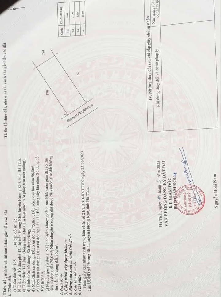 Lô đất Hương Khê 172m² giá chỉ 70 triệu - Cơ hội đầu tư tuyệt vời!