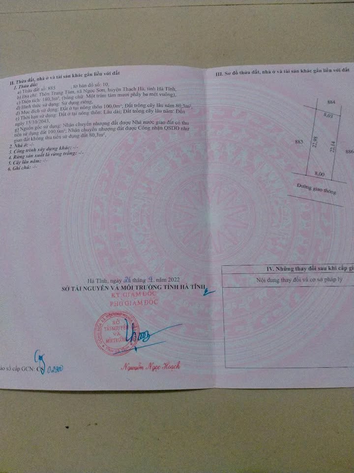 Đất nền Ngọc Sơn Thạch Hà 180m² giá chỉ 550 triệu - Cơ hội đầu tư tuyệt vời!