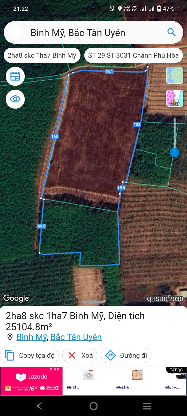 Đất nền Bình Mỹ, Bắc Tân Uyên 28,000m² giá 56 tỷ - Đầu tư sinh lời ngay!