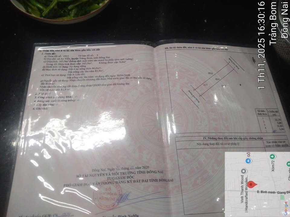 Đất thổ cư 165m² tại Ấp 5, xã An Viễn, giá 1.4 tỷ - Sổ đỏ chính chủ!