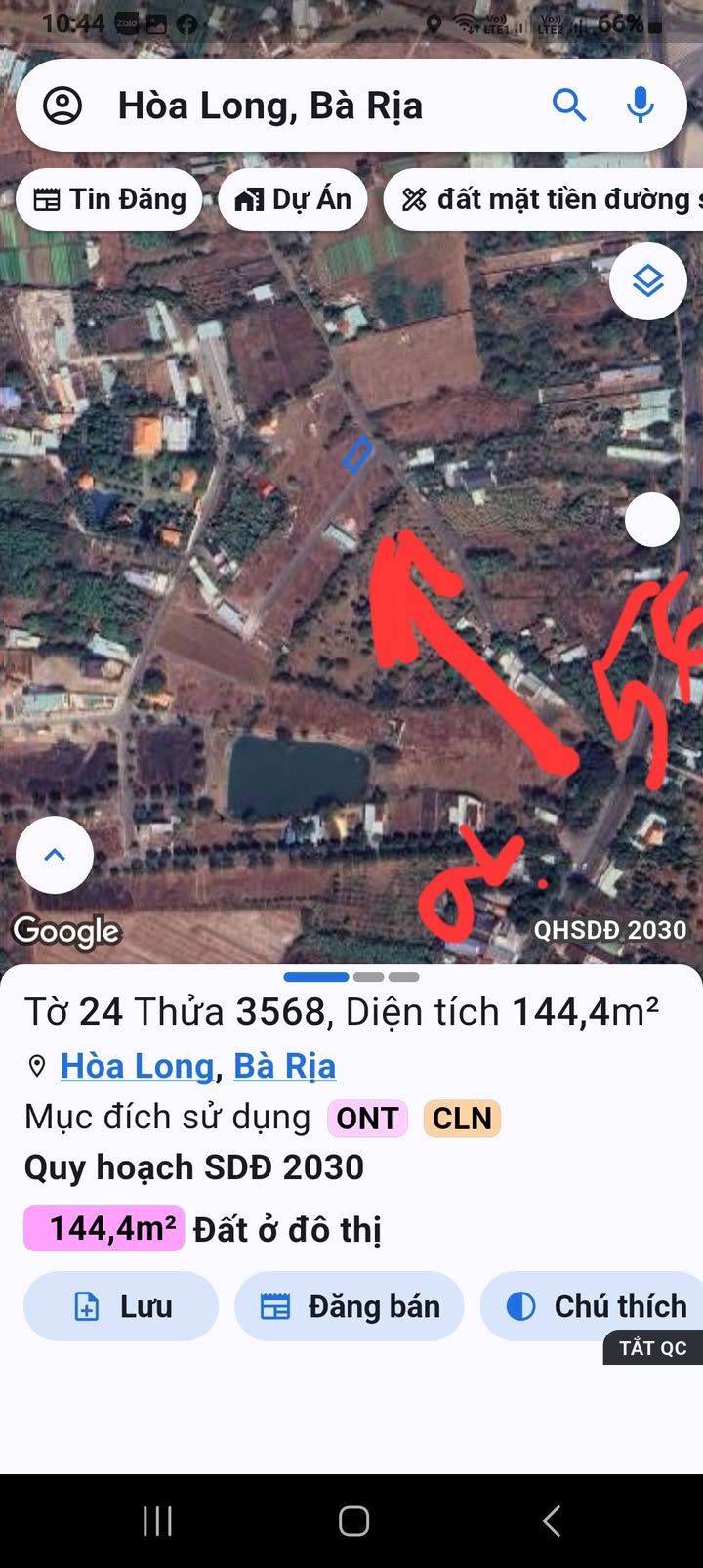 Đất nền lô góc 2 mặt tiền đường 23A Hòa Long 144m² giá 1.85 tỷ - Tiềm năng phát triển cao!