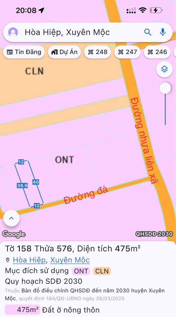 Đất nền Hoà Hiệp - Xuyên Mộc 480m² chỉ 690 triệu - Cơ hội đầu tư hấp dẫn!