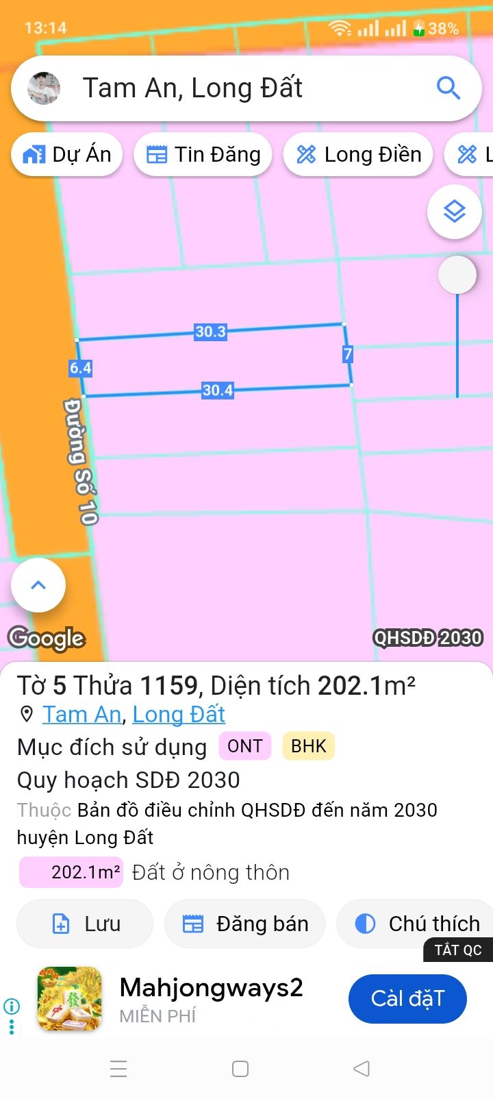 Đất nền Tam Phước 192m² giá 1.55 tỷ - Nở hậu lý tưởng cho đầu tư!