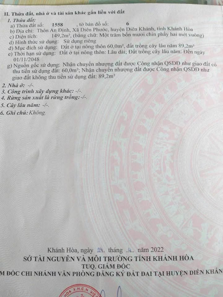 Bán đất Diên Phước 149m² giá 1.09 tỷ - Vị trí đắc địa gần đường An Định!