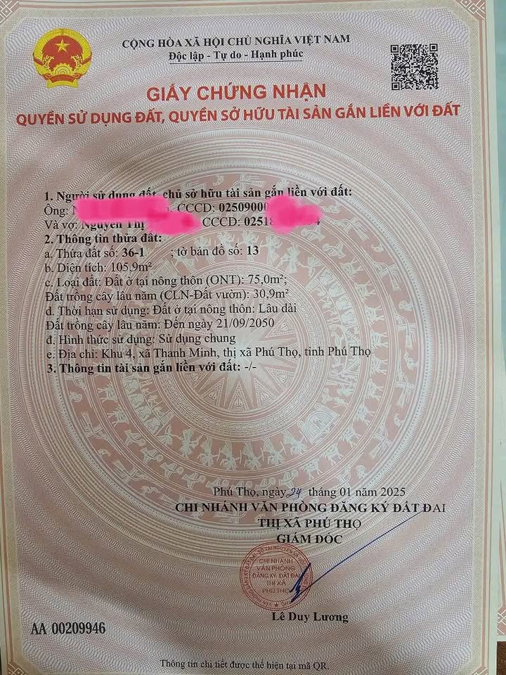 Đất nền phường Âu Cơ 105.9m² giá 800 triệu - Ô tô đỗ cửa, an ninh tốt!