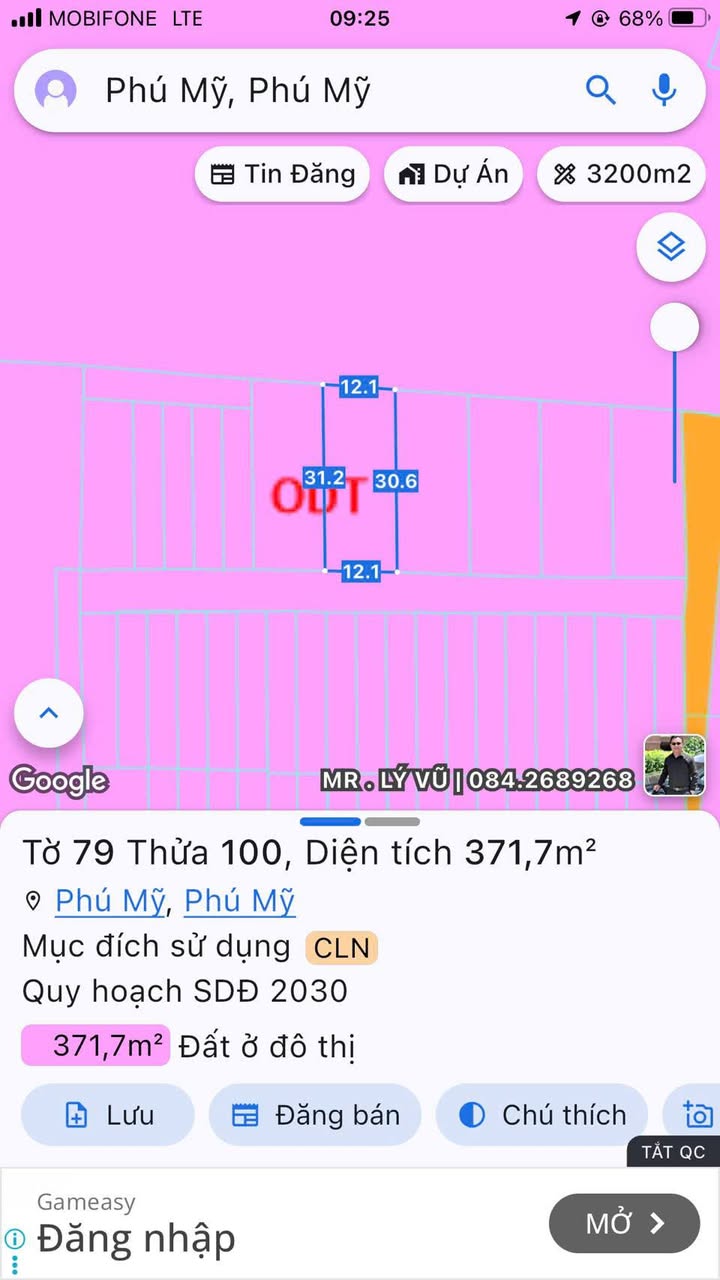 Đất nền đường Thi Sách, Phường Phú Mỹ, 372m² giá 2.8 tỷ - Lý tưởng xây biệt thự!