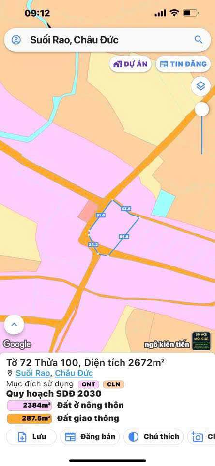 Đất nền Suối Rao, Châu Đức 2671m² giá 5 tỷ - Đầu tư sinh lời ngay!