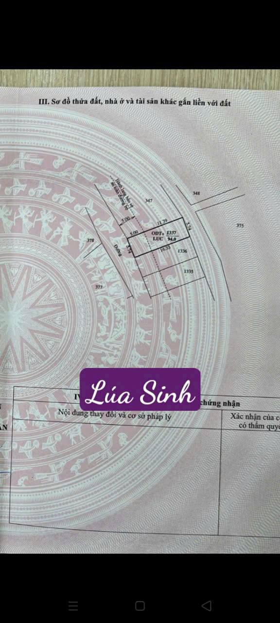 Đất thổ cư khu phố 15 Phước Dân 94m² giá 900 triệu - Đường ô tô quay đầu!