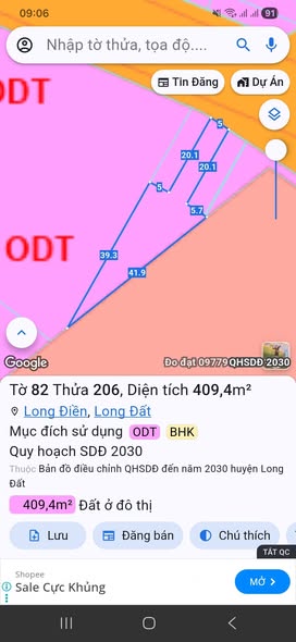 Đất mặt tiền đường Số 7, TT Long Điền 409m² giá 3.99 tỷ - Kinh doanh sầm uất!