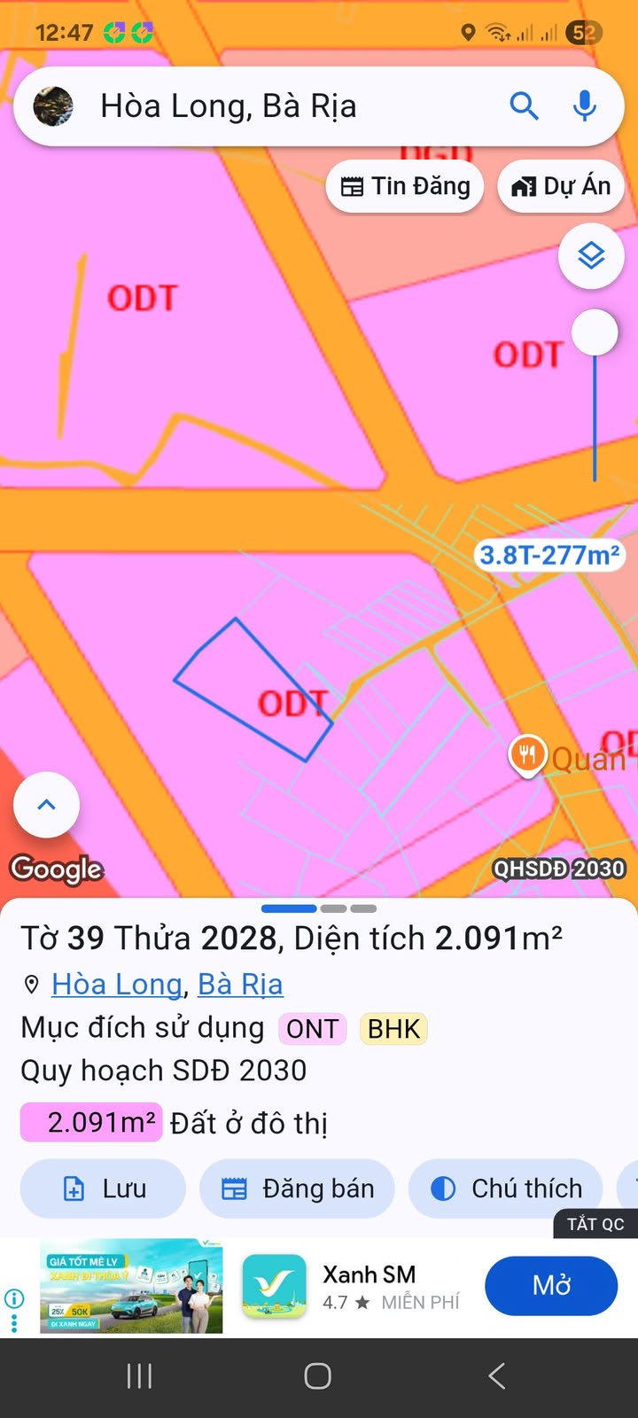 Bán lô đất đẹp 2.050m² tại phường Tam Long, TP. Bà Rịa chỉ 8.2 tỷ - Đầu tư sinh lời ngay!