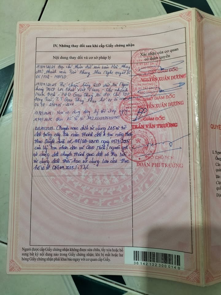 Đất thổ cư Giao Phong 264m² giá thương lượng - Pháp lý rõ ràng