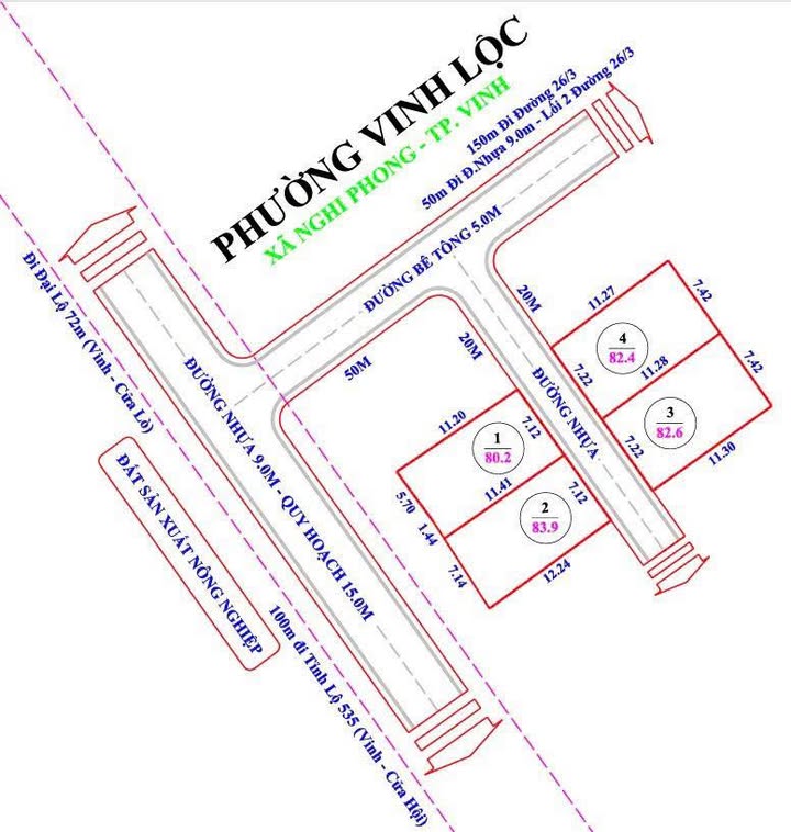 Đất nền Nghi Phong - TP Vinh 82.4m² chỉ 1.3 tỷ - Đầu tư sinh lời cao!