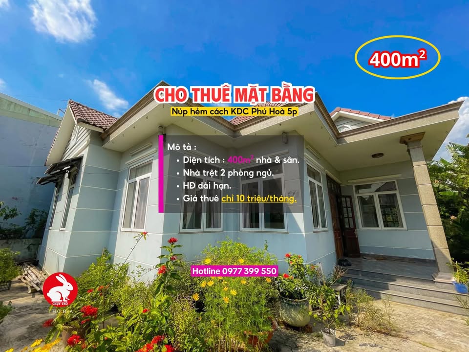 Cho thuê mặt bằng núp hẻm 400m² tại Phú Thọ - Giá chỉ 10 triệu/tháng!