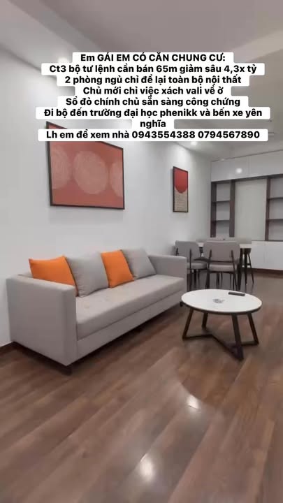 Căn hộ CT3 Bộ Tư Lệnh Hà Đông 65m² giá 4.3 tỷ - Nội thất sang trọng, sẵn sàng vào ở!