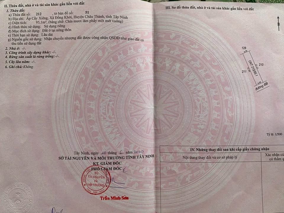 Đất thổ cư 94m² xã Đồng Khởi, Châu Thành - Giá chỉ 400 triệu - Chủ bao đổ đất!