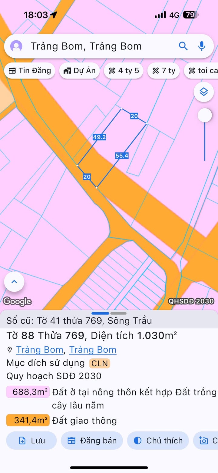 Đất 1000m² tại ấp 4, xã Sông Trầu, Trảng Bom - Giá 3.5 tỷ, Sổ hồng chính chủ!