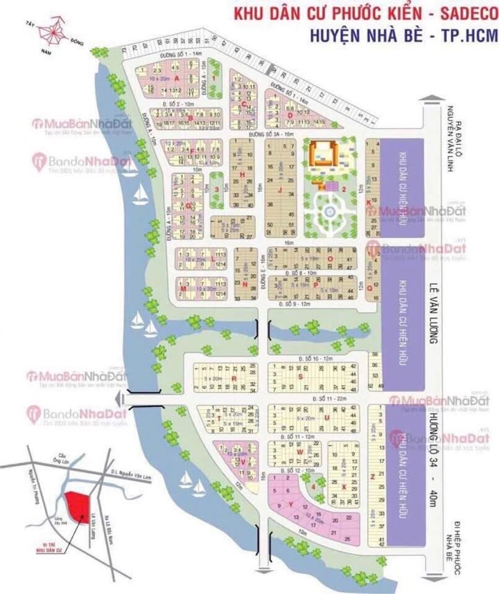 Lô đất đẹp Phong thủy KDC Sadeoc Phước Kiển 95m² giá 9.6 tỷ - Đầu tư sinh lời ngay!